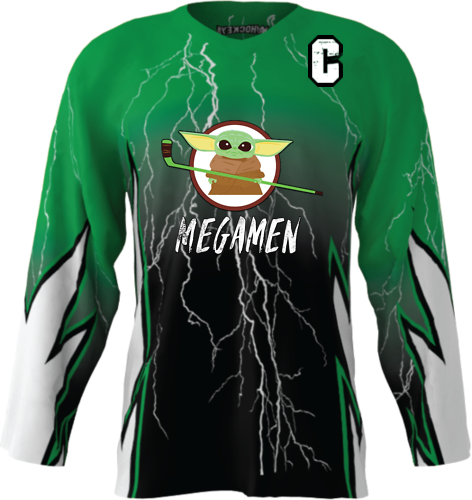 Official Megamen Hockey Jersey (Green Custom)