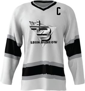 Official Leon Budrow Hockey Jersey (White Custom)