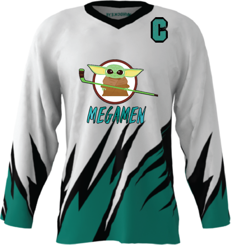 Official Megamen Hockey Jersey (White Custom)